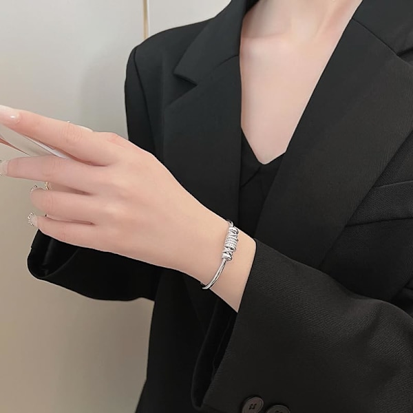 Bangle Armband för Kvinnor Flickor Slät Bangle Öppen Justerbar Manschett Armband Bangle Armband Smycken Present till Födelsedag C