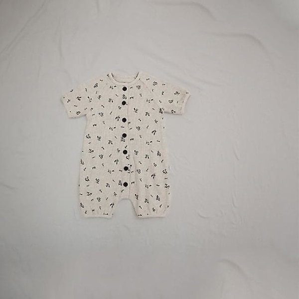 Jwl-2021 Spring Baby Romper Printing Leotard Climbing Clothes Baby Romper Baby Girl Clothes Baby Boy Clothes Milky white B 73CM
