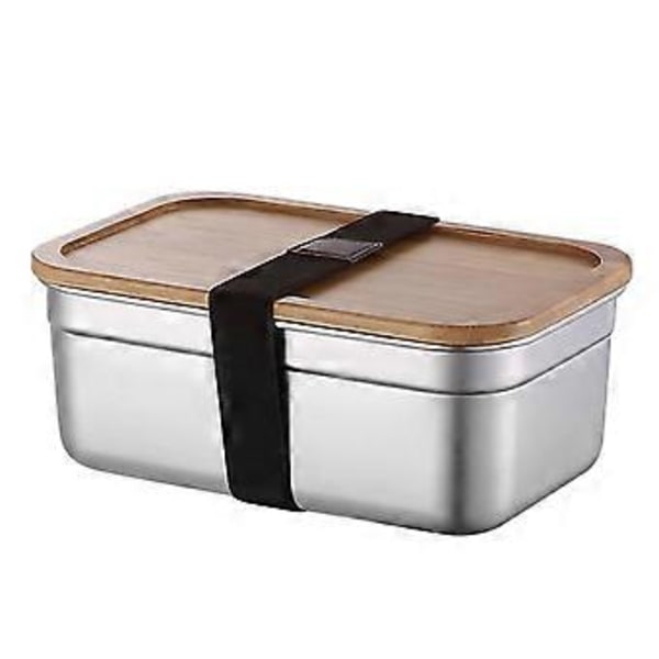 Lounasrasia, ruostumattomasta teräksestä valmistetut Bento-lounasrasiat puukannella aikuisille ja lapsille