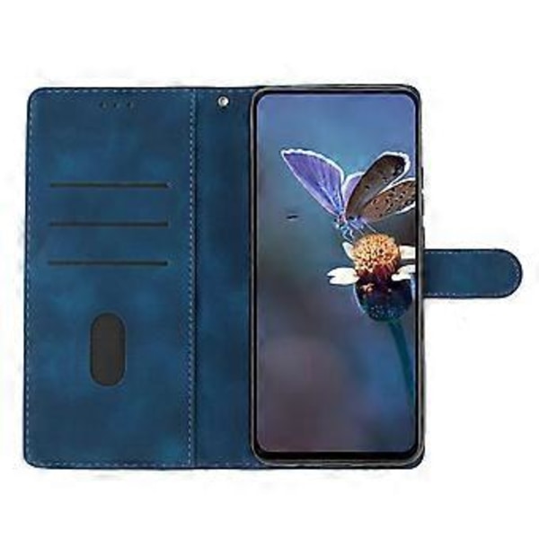 Til Xiaomi 14T Pro Etui Læder Præget Blomster Telefon Cover Wallet med Håndledsrem (Style A)