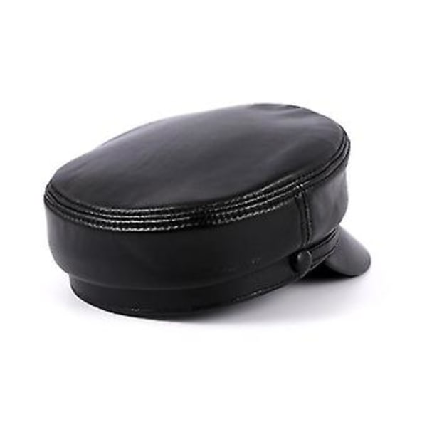 Hatt i översta lagret fårskinn Material Herr Casual Flat Top Bredbrättad Student Hatt ( )