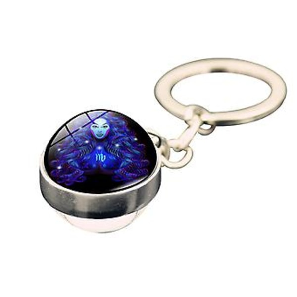 Nøgleringe & Nøglekæder Mode Krystal Ornament Glaskugle 12 Divination Time Nøglering Smykker B