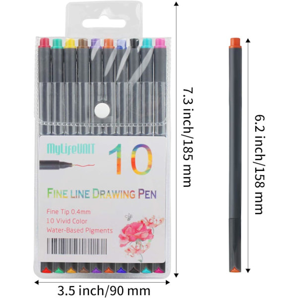 Fineliner Färgpenna Set, 0,4 mm Färgad Fineliner Skissritpenna,