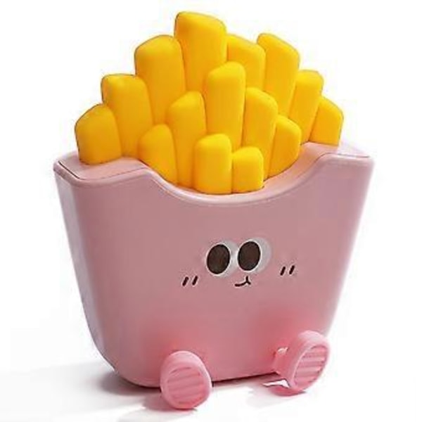 Nattlampa i form av pommes frites, söt pommes frites-lampa för flickrum, uppladdningsbar sänglampa med touchfunktion, kreativ barnlampa (stil4667)