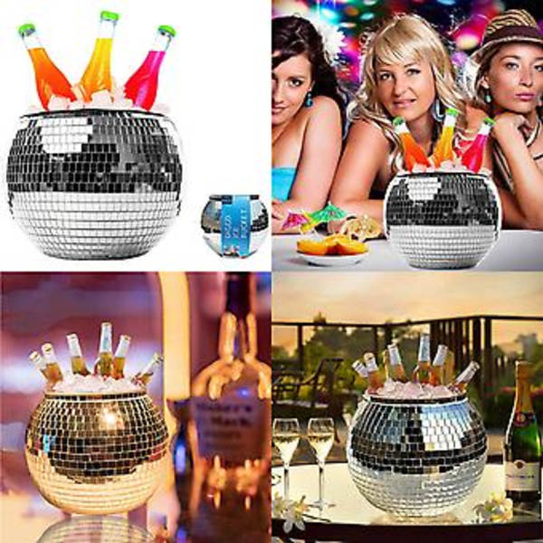 Disco Isbittbøtte Retro Party Tilbehør, 3l Kapasitet, Håndlaget Med Matkvalitet Ps Materiale, Dobbeltlag For Effektiv Isolasjon ( )