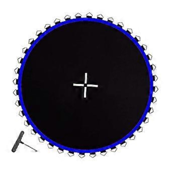 Trampolin Udskiftningsmåtte Trampolin Springdug, Udstyr Rund Udendørs Premium Dele med Metaløjer Springpude (Blå 56 Spænder)
