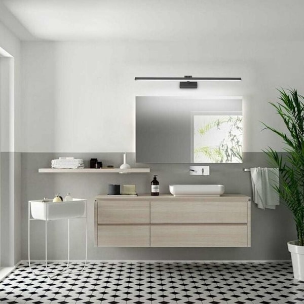 LED badeværelsesspejl lys IP44 9 W, skabslys 3000 K, sort