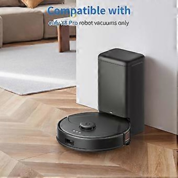 Tilbehør til Eufy X8 Pro Robotstøvsugere Erstatningssett, Rullebørste, Filtre, Moppeputer, Sidebørster