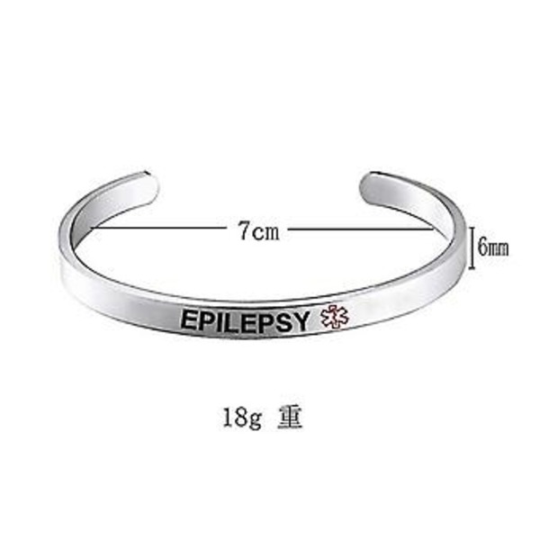 Luovasti Punainen Lääketieteellinen Hälytysranneke Naisille Epilepsia Diabetes SOS Avattavat Rannekkeet Muodikkaat Ohut Ruostumattomasta Teräksestä Valmistetut Rannekorut ( )