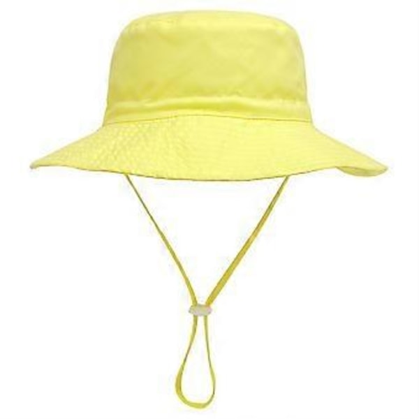 Barnehatt Søt Solhatt Unisex Babyhatt Sommer Reise Strandlue Justerbar Barnlue for 2-6 År Barn (gul)