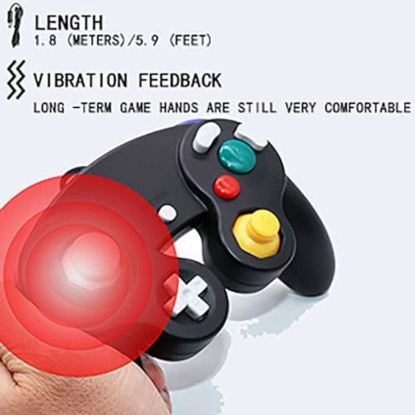 Trådbunden handkontroll för Gamecube Nintendo Wii med vibrationsfunktion