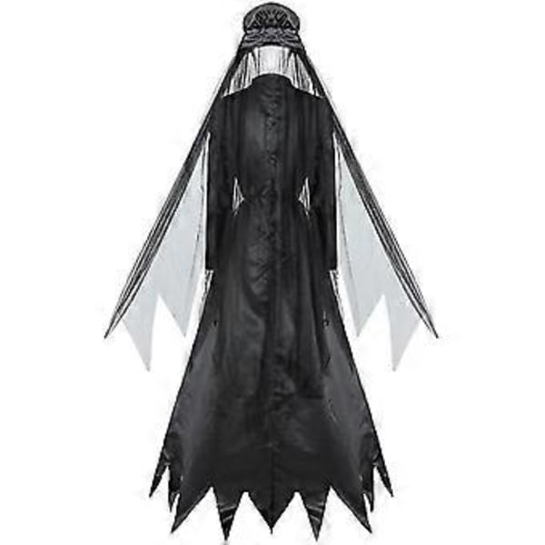 Naisten Zombie Morsian Asu Aavemorsian Noidan Vampyyri Asut Vintage Goottilainen Mekko Halloween Cosplay Asut (M TYYLI 1)