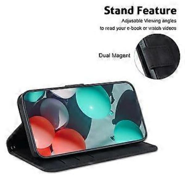 Til Xiaomi Redmi Note 14 5G Stand Case 7-Formet Mønster Præget Læder Telefon Cover (Style F)