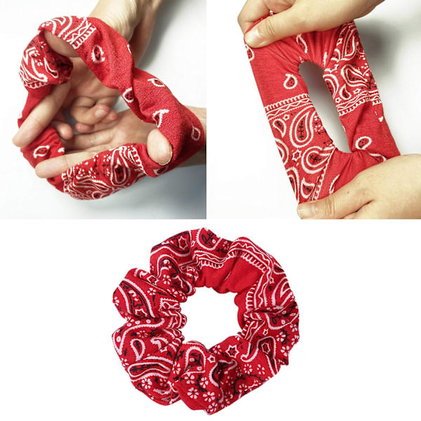 5 stk. Scrunchies Hårbånd, Bomuldsprint Scrunchies Hårbånd Scrunchy Hårbånd til Kvinder Hår Elastikbånd.