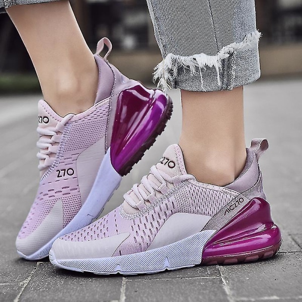 Mens Air Sports Running Shoes Breathable Sneakers Universal All Year Women Shoes Max 270 Purple Purple 44