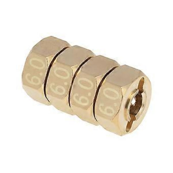 Mässing 12 mm Hex Hjulnav Förlängd Adapter för Axial SCX10 III CC01 WRAITH RR10 Redcat GEN8 1/10 RC Crawler Bil, 6 mm