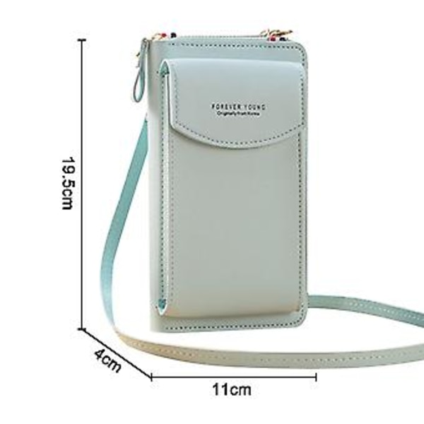 Stilful PU Læder Blokerende Crossbody Mobiltelefon Taske Til Kvinder Grøn