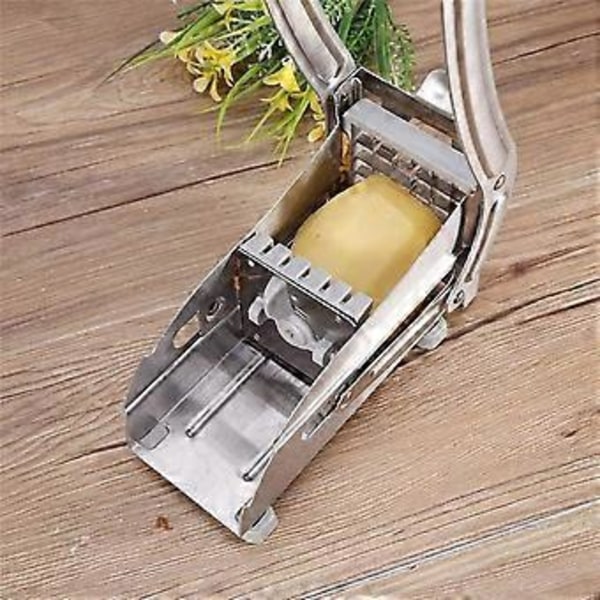 Kartoffelskærer i rustfrit stål, metal skærer til husholdningsbrug, værktøj til at skære pommes frites, kartoffelpresse