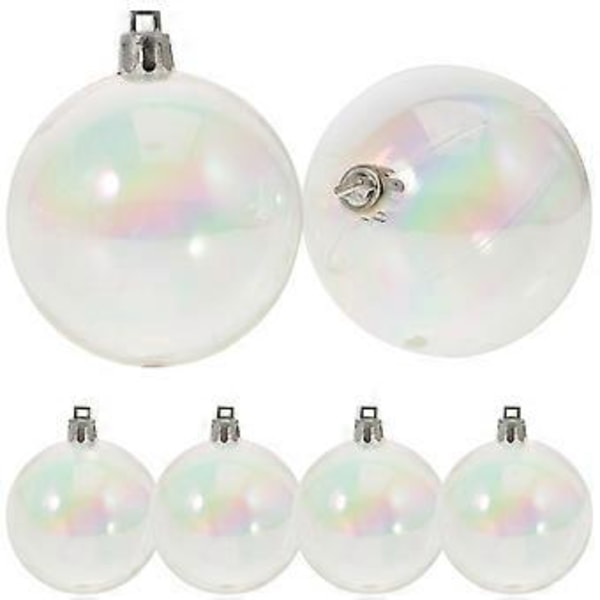 12 st Transparenta Bolldekorationer Jul Pärlliknande Bubbla Färgglada Boll Juldekoration Boll 6x6cm