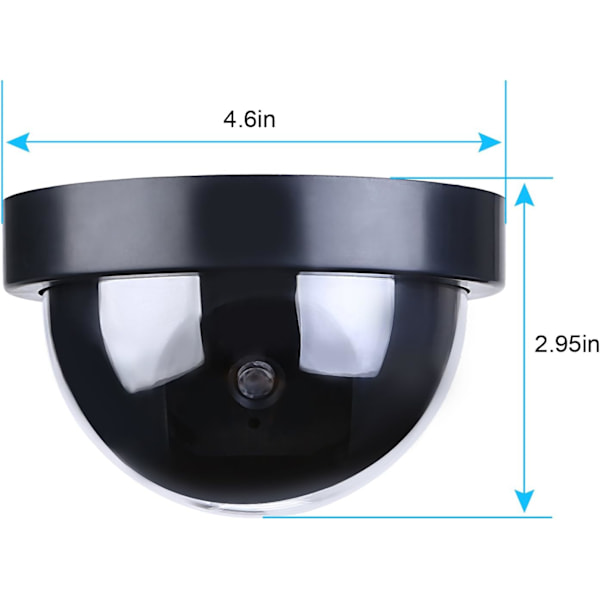 4 stk. Dummy Sikkerhedskameraer med Blinkende LED Lys Sort