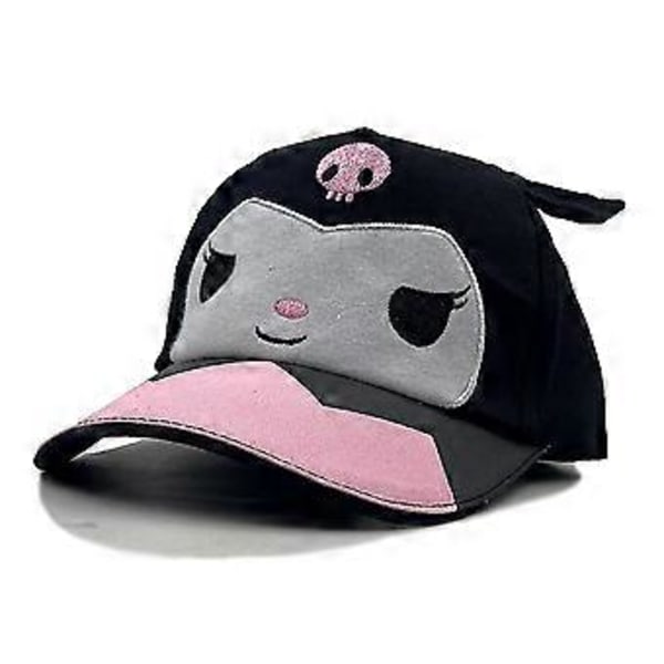 Børn Piger Kawaii Kuromi Melody Baseball Kasket Trucker Hat Sommer Catoon Justerbar Solskærm Snapback Kasket -NMAOV( Sort)