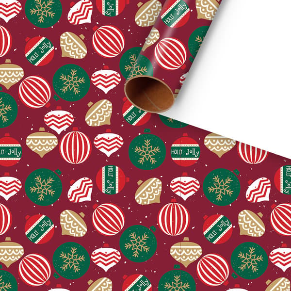 6 julklappspapper, dekorativt presentpapper med julgran- och snöflingemönster, bestruket papper