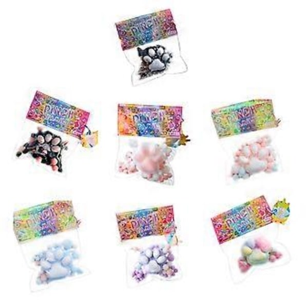 Taba Cat Squishy Legetøj, Kattepoter Mochi Squishy Stressaflastende Squishies (Sort Pink)