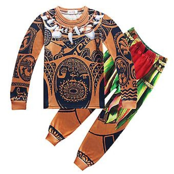Barn Pojkar Moana Maui Pyjama-set Kostym Sovkläder Nattkläder Loungewear (8-9 År)