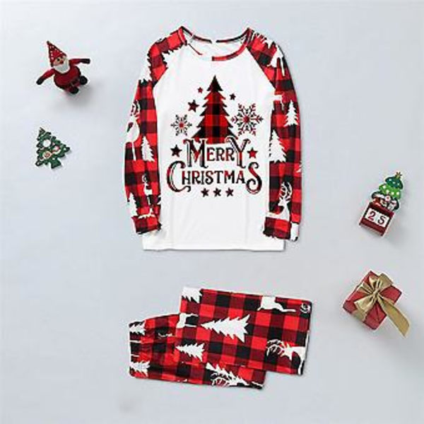 Julpyjamas för familjen - matchande pyjamas för pappa, mamma, dotter och son - nattkläder, sovkläder, pyjamasset, julfestpyjamas (L Mamma)