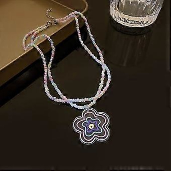 Värikäs Helminauha Boho Tähti Sydän Riipus Choker Ketju Kaksinkertainen