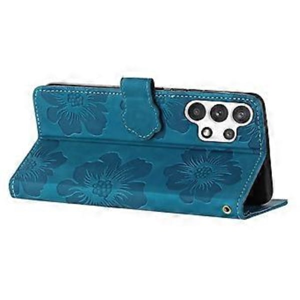 Til Samsung Galaxy A32 5G/M32 5G PU Læder Wallet Cover Blomster Prægning Telefon Cover med Støttefod (Style A)