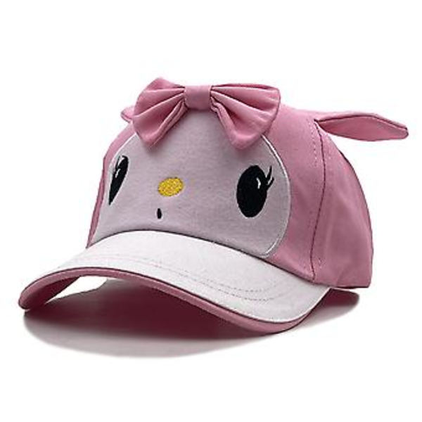 Barnepike Kawaii Kuromi Melody Baseball Caps Søt 3D Ører Hatter Sommer Sport Justerbar Solhatt Anime Catoon Kreativ Gave (Rosa)