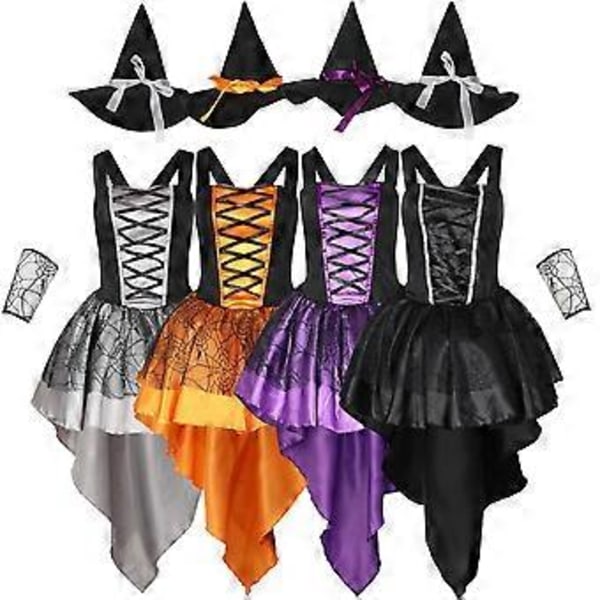 uhnmki Dirndl Kjoler Kvinder Halloween Mesh Sling Heksekostume Multi Party Sammenkomst Sexede Halloween Kostumer til Kvinder(S Orange)