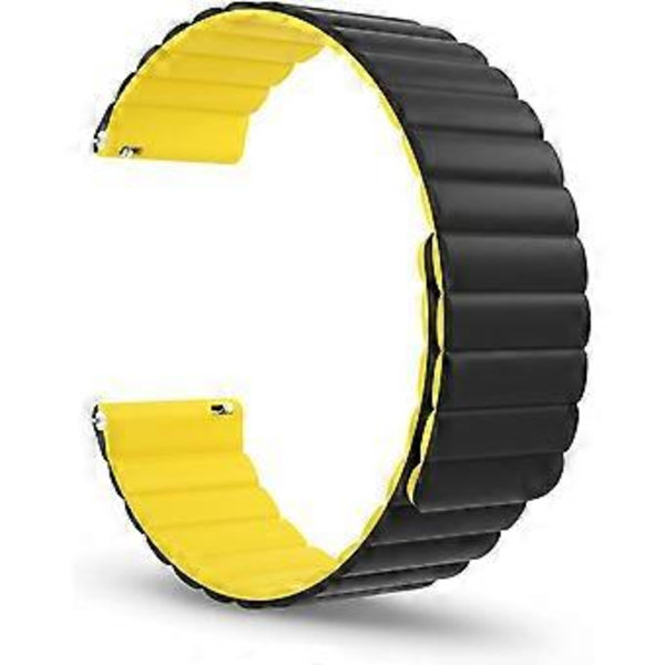 Magnetisk Urrem, Silikon Urrem Hurtig Udløsning Smart Urremme 22mm til Galaxy Watch 42mm 46mm Gear S2 S3 Classic Frontier Active 2 (Sort)