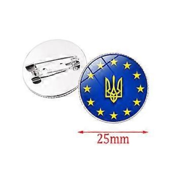 PeaceUkraine Flag Badge, Diameter 25mm Style 4