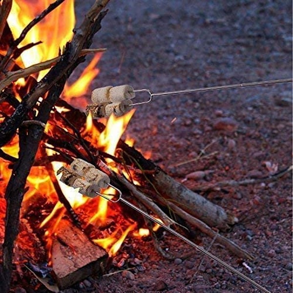 Marshmallow-saus - Sett med 8 teleskopiske grillspyd i rustfritt stål -