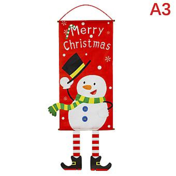 Julepynt til Dør 2023 - Merry Christmas Banner Dekoration til Hjemmet (A3)