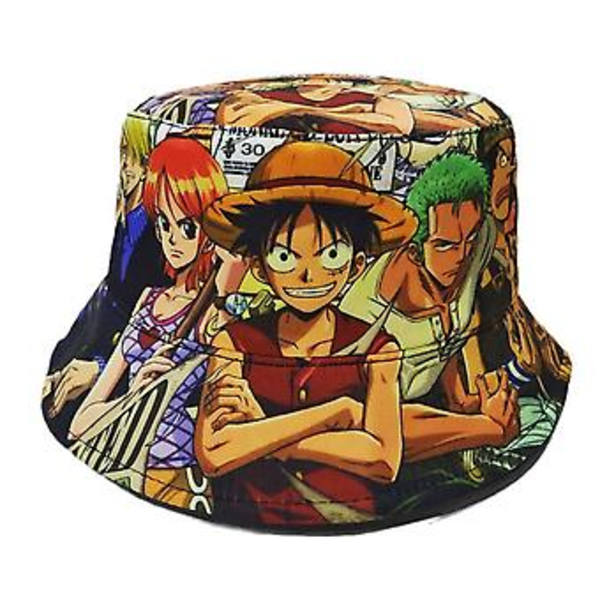 Tegneserie Anime-figurer Trykte Barn Gutter Jenter Bøttehatt Fiskehatt Avslappet Sommer Solhatt (C)