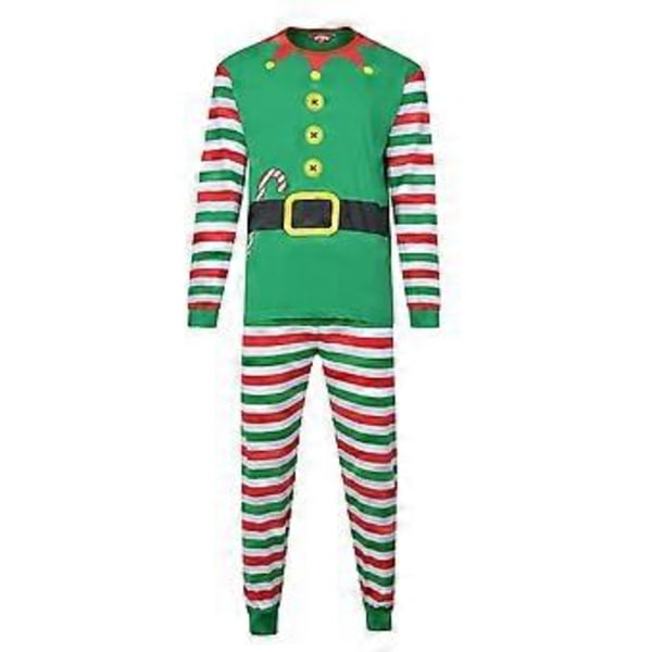 Familjematchande Julpyjamas Jultomte Tema Pyjamas Mamma Pappa Barn PJs Set Nattkläder Sovkläder (L Herr)