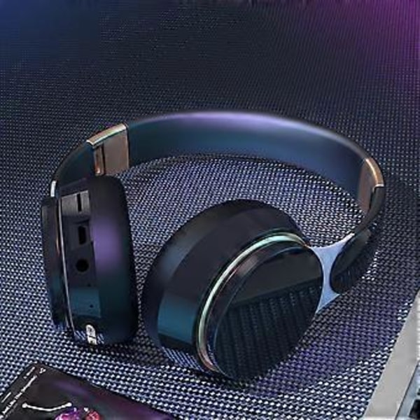 Bluetooth Over-Ear Hodetelefoner, 65 timers spilletid med 3 EQ-moduser, Memory Foam for telefonsamtaler, PC og TV