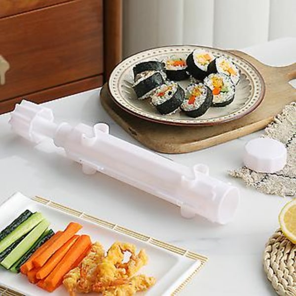 Stribet Sushi-Making Sæt Genanvendelig Holdbar Sushi Maker til Køkken Hjem (Sort)