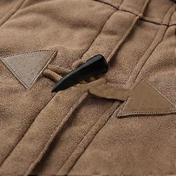 Dame Vinter Langærmet Tyk Plus Fløjl Hætte Casual Bomuld Varm Jakke Fleece Varm Frakke Hættetrøje Overtøj 1 stk (S Khaki)