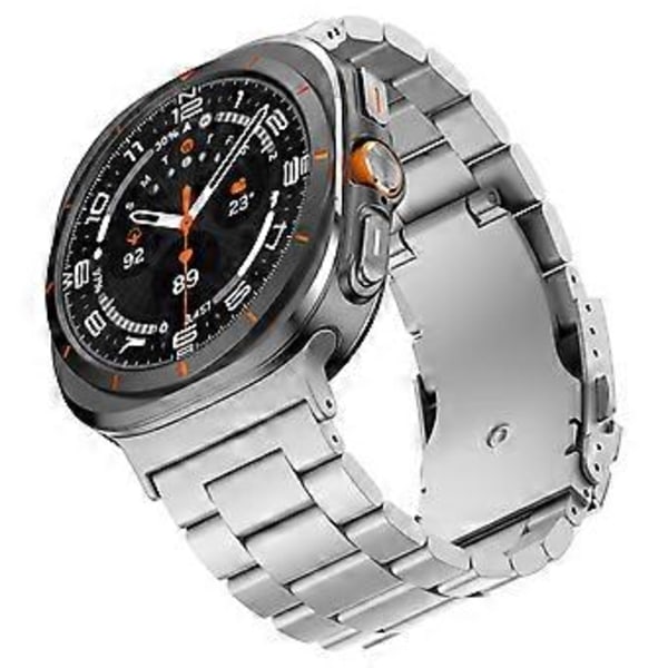 For Samsung Galaxy Watch Ultra 47mm Klokkereim Titanlegering Tre Perler Armbåndsrem med Verktøy (Sølv)