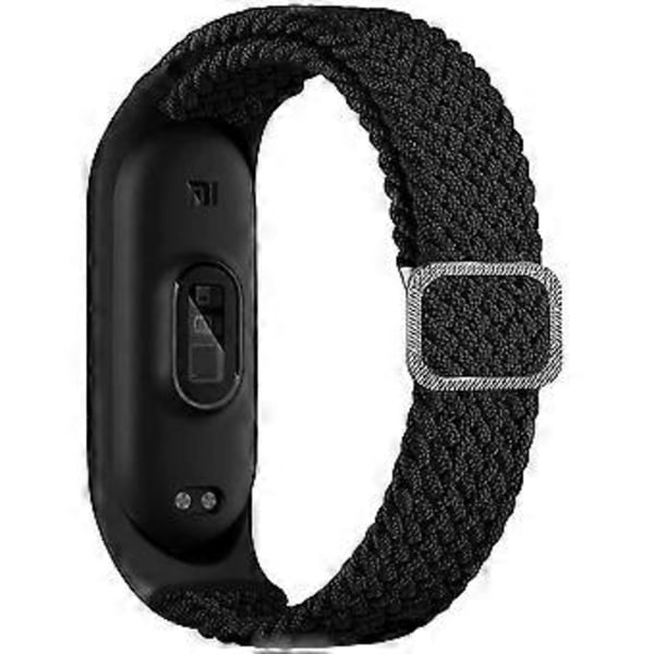 SZTXJ Denim Punottu Solo Loop -ranneke, yhteensopiva Xiaomi Mi Band 6 5 4 3 -laitteiden kanssa, säädettävä joustava nailoninen urheiluranneke Xiaomi Band Mi Band 6:lle
