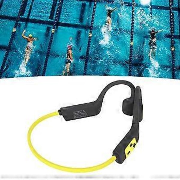 32GB Luujohtokuulokkeet Uintiin Sukellukseen Urheiluun, IPX8 Vedenpitävät, Langattomat Bluetooth, Keltainen