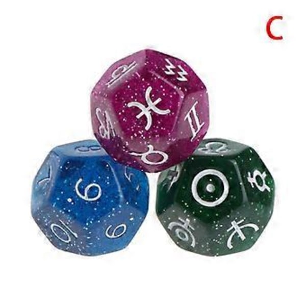 Astrologiske Terninger 12-Siders Polyhedrale Terninger Astrologi Tarotkort Konstellasjon(C )