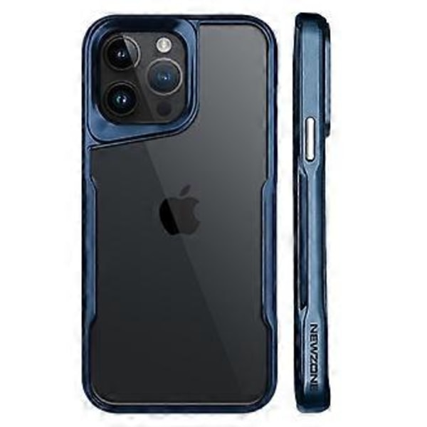 NEWZONE Deksel til iPhone 15 Pro Max, Matt, Fallsikkert TPU+Akryl Skall (Titanium Blå)