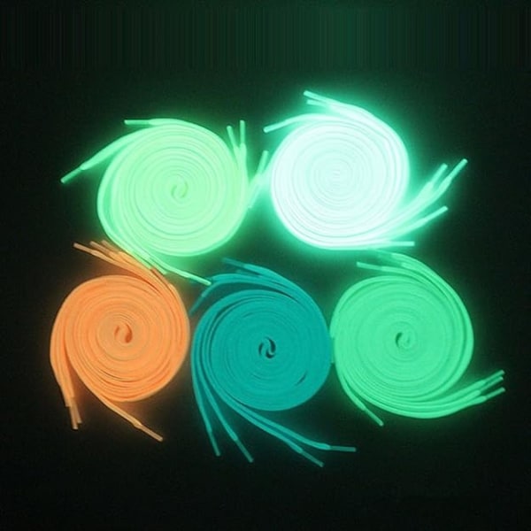 5 par fluorescerende skolisser (5 farver, 120 cm), lysende fla