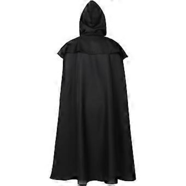 Halloween Fest Middelalder Munkekappe Gotisk Herre Lang Kappe Cosplay Kostume (L Sort)
