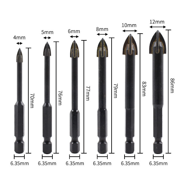 Tungsten Carbide Tile Drill Bits och Drill Bits Kit -(Tile, Brick